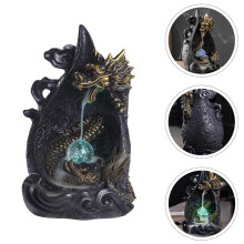 Aromatherapy Burner LED Lamp Black Resin 1 Set