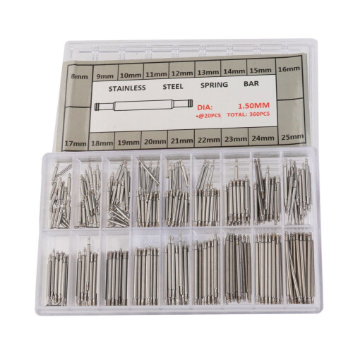 Watch Pins Stainless Steel Spring Bars 360 Pcs