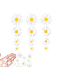 Daisy Flower Embellishments White 4 Sizes