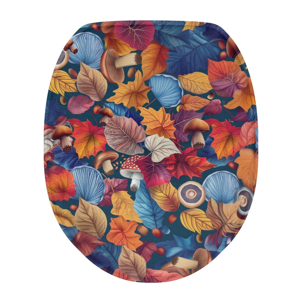 Mushroom Leaf Flannel Toilet Cover Elongated 17.3X13 Inch 9422877032013