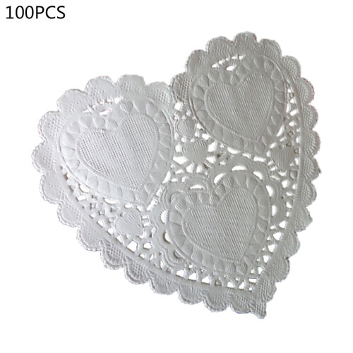 Heart Shape Paper Doily 10 cm 100 pcs