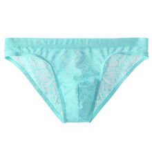 Men's Briefs Light Blue Lace Low-Rise Bikini XL