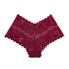 Women's lace high waist cheeky panties red S
