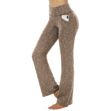 Women's Yoga Pants High Waist with Pockets Khaki L