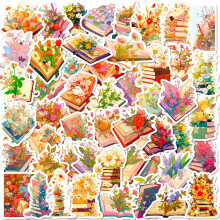 Floral Mix Stickers Vintage Aesthetic 50-Pack