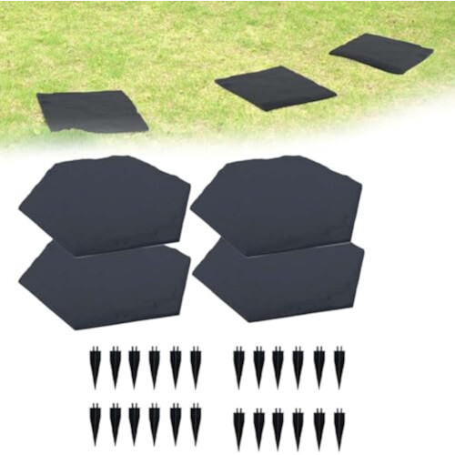Stepping Stones Square Stake-Down Pavers Cyan Hexagon 4 pcs