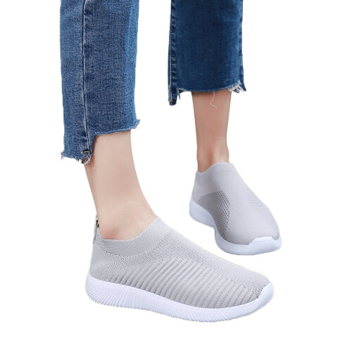 Running Shoes Women Grey Mesh Sole Size 6.5 2