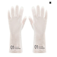 Translucent Rubber Dishwashing Gloves with Extra-Long Cuff,