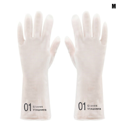 Translucent Rubber Dishwashing Gloves with Extra-Long Cuff,