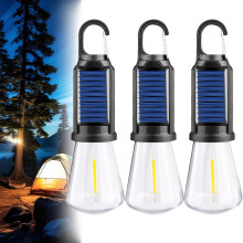 Camping Light Solar Rechargeable Clip Hook 3 Modes IPX4