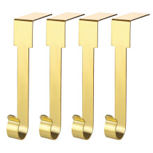 Gold Metal Christmas Stocking Hooks 4 Pack 5.5x0.6 in