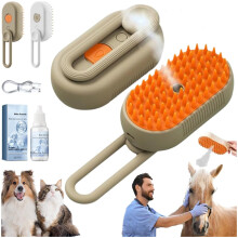 Chevaroo Horse Steam Brush 3-in-1 Self-Cleaning Pet Brush
