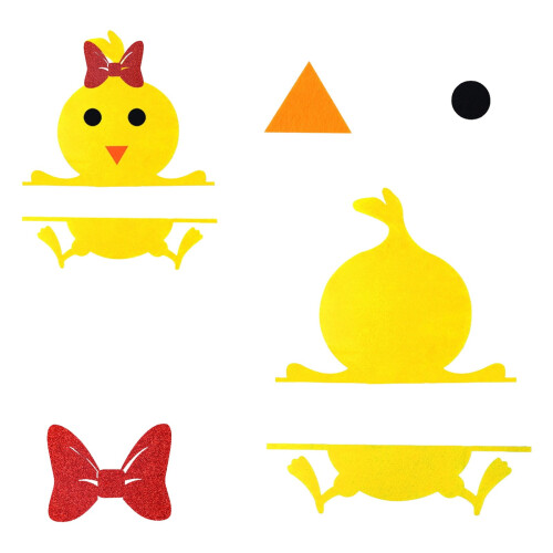 Easter Wall Stickers Cartoon Chicken Decals Detachable Felt
