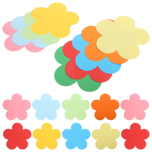 Cardboard Flower Cut Outs Hand Colored 10 Packs