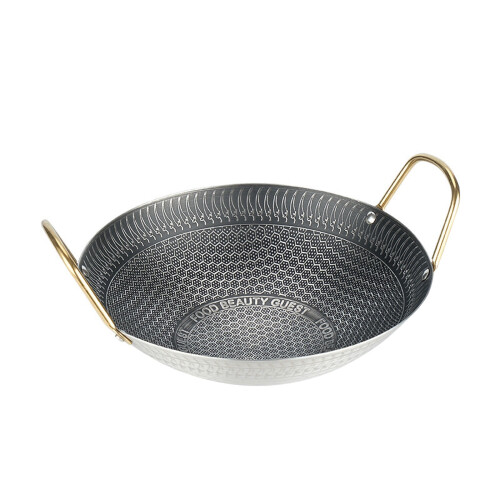 Double Handle Wok Stainless Steel 1 Piece