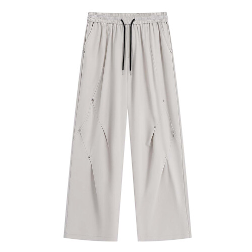 Men's Slim Fit Stretch Trousers with Studs 1 Pair