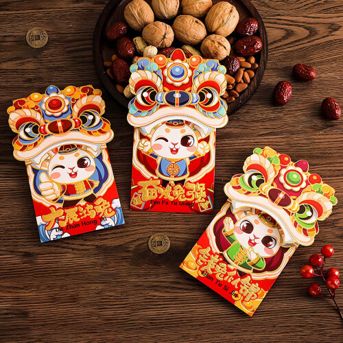 Red Foldable Bag Cartoon Design 6 Pieces