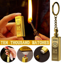 Gold Bar Refillable Kerosene Lighter Keychain 10000+