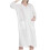 Women's Waffle Bathrobe Lightweight Zip-Up White M 1