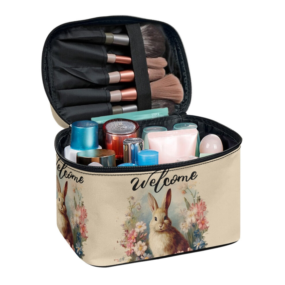 Bunny Daisy travel makeup organizer case 8.86x6.5x5.9 in