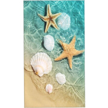 Coastal Seashell Hand Towels Blue Ocean Starfish Design 2