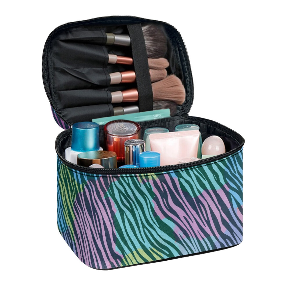 Makeup Bag with Brush Slots Polyester Travel Organizer
