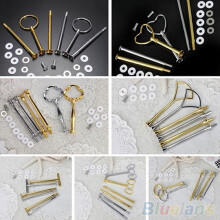 HEVIRGO Plate Stand Hardware Round Gold 2 or 3 Tier