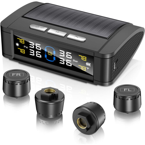 Solar TPMS with 4 Sensors and Color LCD Display