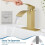 Brushed Gold Waterfall Bathroom Faucet Single Handle 1-Hole 2