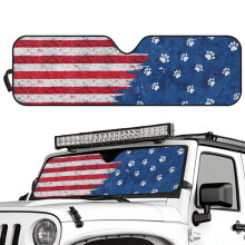 Foldable US Flag Dog Paw Sun Shade for Jeep Wrangler JL 4XE