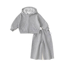 Boys Athletic Tracksuit Set Hoodie and Joggers Grey 4-5