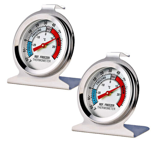 Analog Refrigerator Thermometer -30~30C 2-Pack