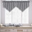Solid Green Triangle Valance Curtain with Fringe Polyester 1