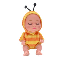 5 Inch Lifelike Mini Baby Doll with Animal Clothes