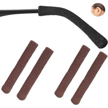 Knitted Anti-Slip Eyeglass Leg Covers Brown 2 Pairs