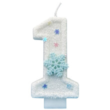 Snowflake Number Candles 0-9 for Cake Decoration