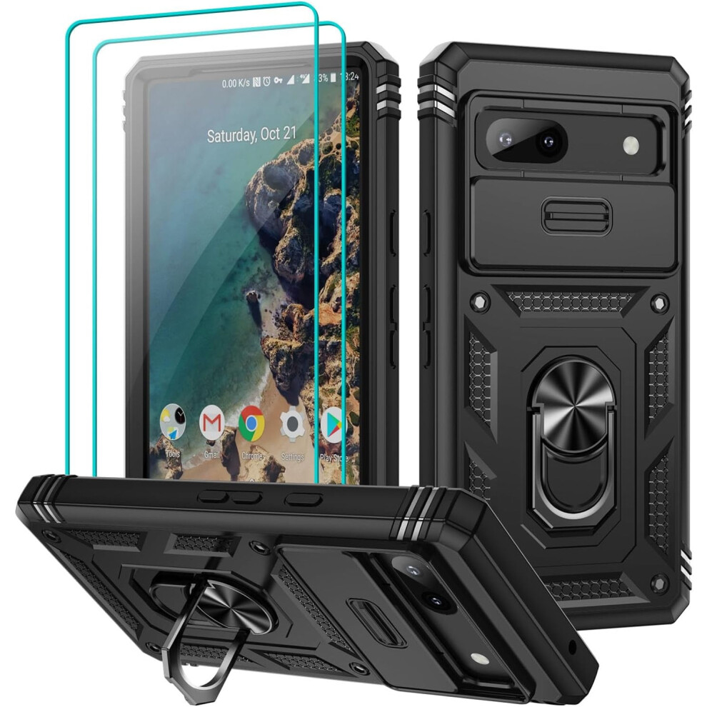 Google Pixel 7A Case With Slide Camera Cover Black 9377112691008
