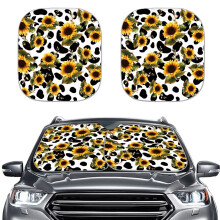 Pare-soleil de voiture à motif vache et tournesol (2 pièces) résistant à la chaleur