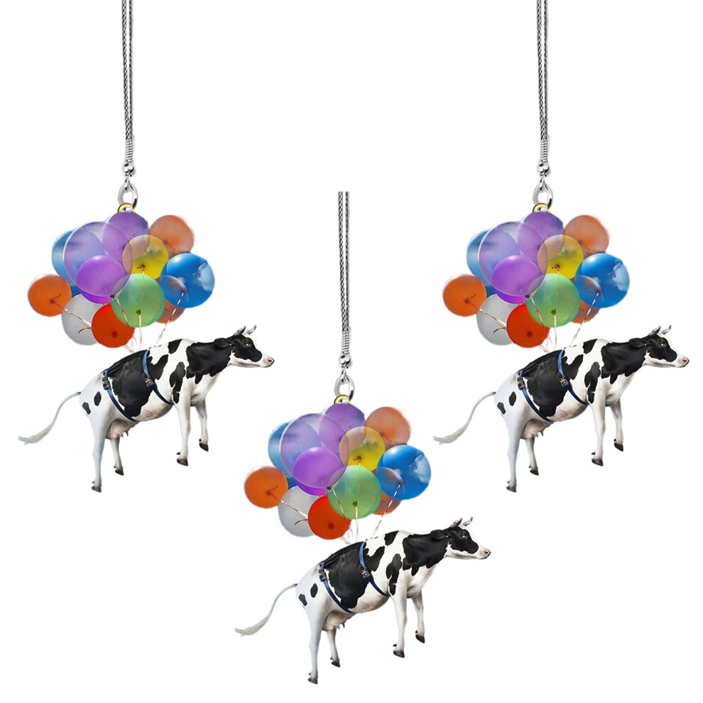 Cow And Balloon Car Hanging Ornament For Rearview Mirror 9377112707655