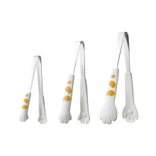 3-Piece Cat-Design Stainless Steel Food Tongs