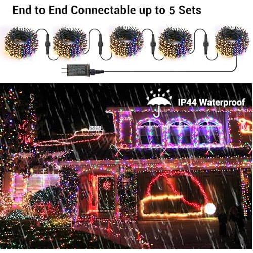 Kerstslinger met 100 LED's, 10 meter warm wit, meerkleurig 2