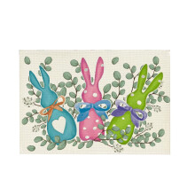 Sets de table vintage de Pâques, lapin et poussins, décoration printanière