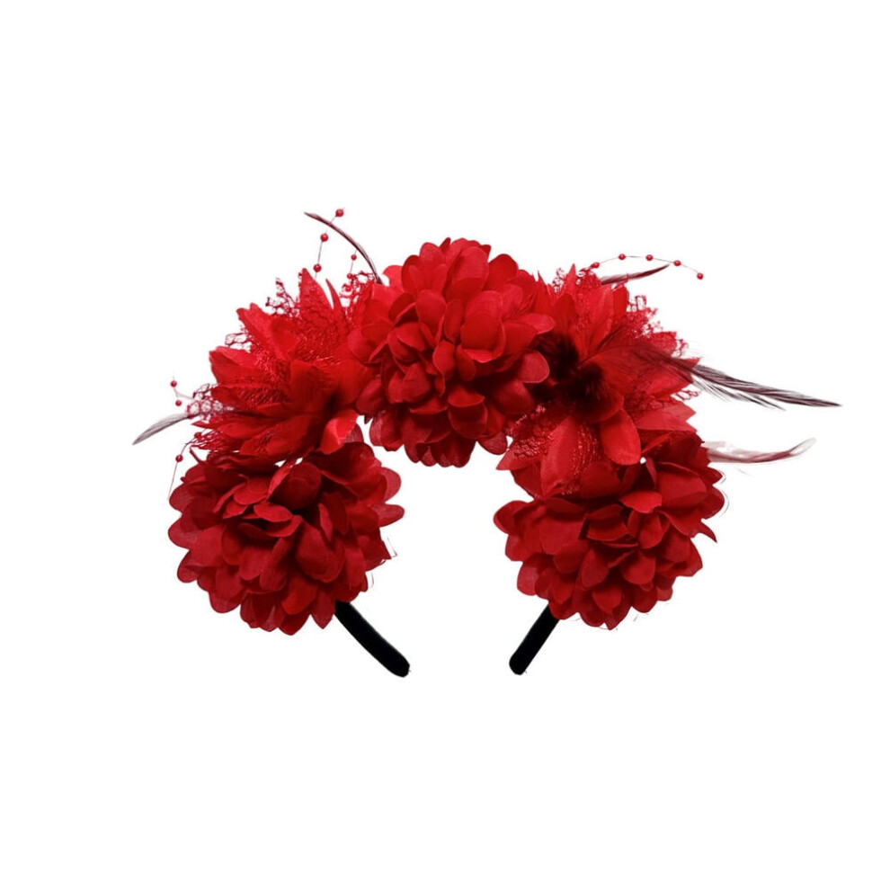 Feather Hair Band for Mardi Gras Day of the Dead Party