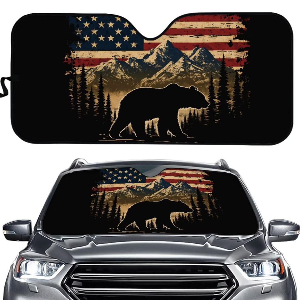 American Flag Car Sun Shade For Front Windshield Â 9085618954106