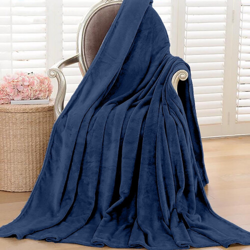 Blue fleece throw blanket 30x40 inches