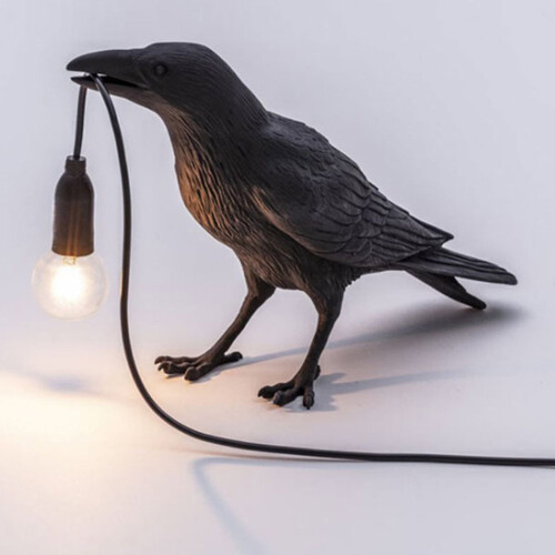 Bird Table Wall Lamp Resin Iron E12 Warm Glow