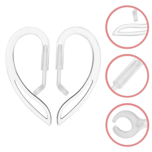 Ganci per auricolari in silicone trasparenti e girevoli (2 pezzi)