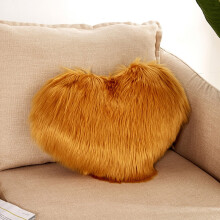 Cuscino a forma di cuore in pelliccia di coniglio, morbido e decorativo, 1 pezzo.