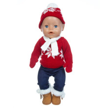 Christmas Doll Costume for 18-inch Dolls, Reusable Holiday