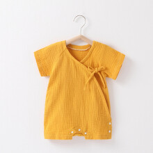 Kimono Robe Cotton Newborn Romper Solid Color Short Sleeve